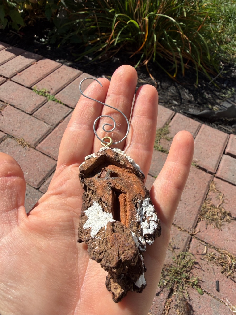 Handcrafted Rustic Brown and White Natural Driftwood Pendant Necklace